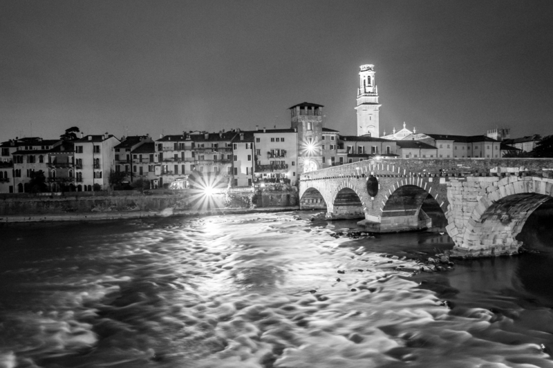 Ponte Pietra by night, Verona
